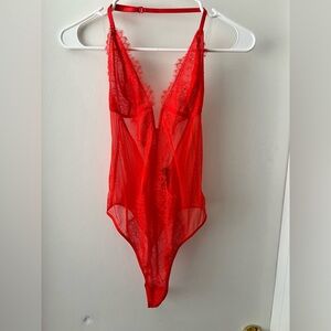 Victoria's Secret Scarlet Lace Bodysuit